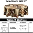 thumbnail image 2 of Classic Coffee Themed Table Cloth - Mocha Latte Milk Round Tablecloth Beige Brown Table Cover 60 Inch Decorative for Kitchen Dining Table Party, 2 of 6