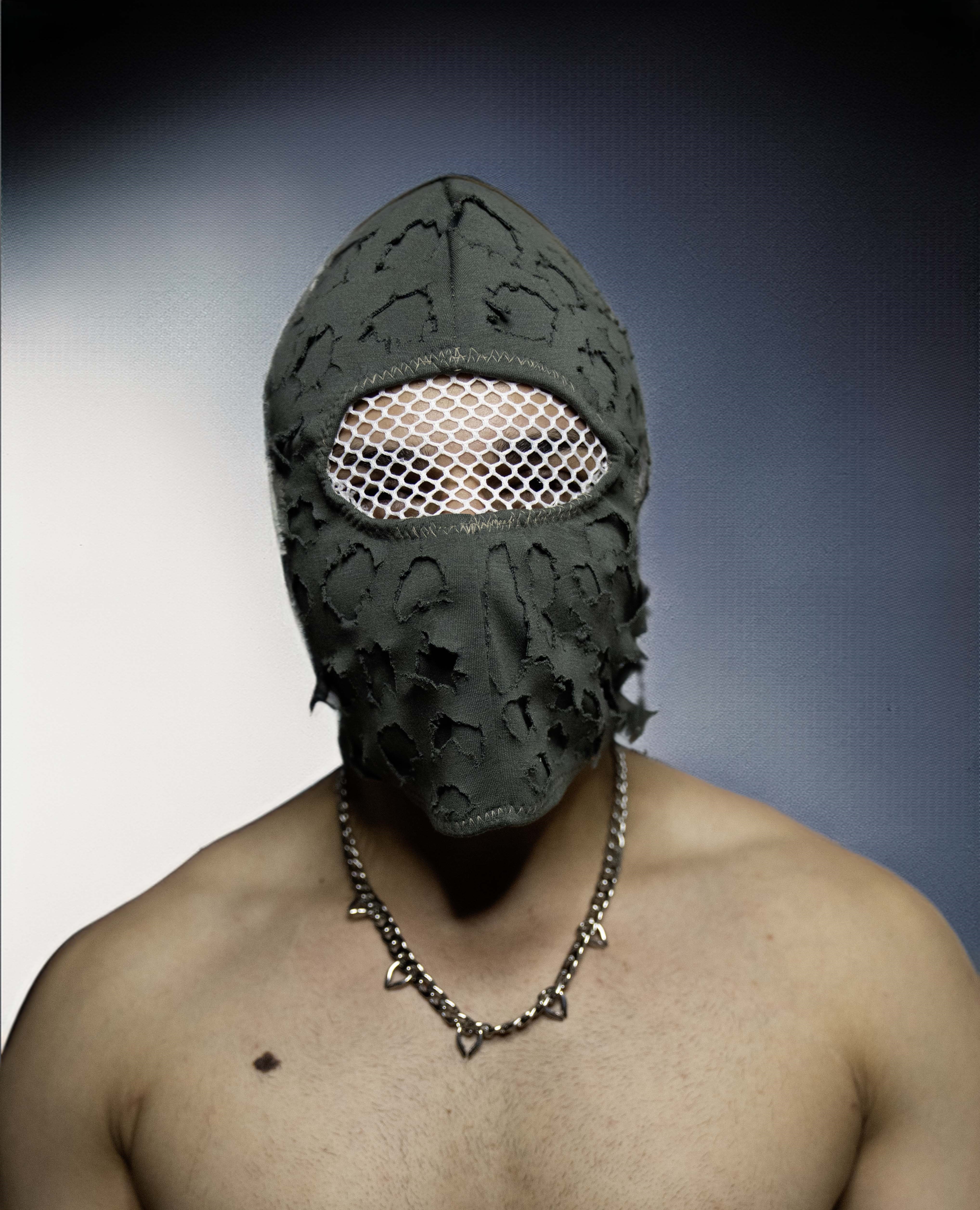 Khaki Double Layered Ripped Ski Mask & Balaclava  Bold Style and Maximum Comfort