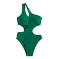 thumbnail image 4 of New & Trending NMMUED One-piece Swimsuits for Women, Cut Out One Piece Swimsuit Women, One Shoulder Swimsuits for Women, Women Beach Fashion, Monokini Swimsuits for Women, Green 2 XL, 4 of 7