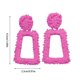 thumbnail image 4 of Pendientes colgantes rectangulares geométricos Pendientes de moda para mujer en rosa intenso, 4 of 8
