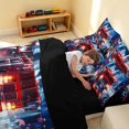 thumbnail image 4 of Erosebridal Fire Truck Twin Bedding, Firefighter Bedding Comforter Set, City Night, Black Reversible 7-Piece, 4 of 6