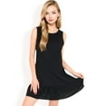 thumbnail image 4 of Women's Sleeveless Ruffle Hem Textured Shift Dress- Black,Small, 4 of 7
