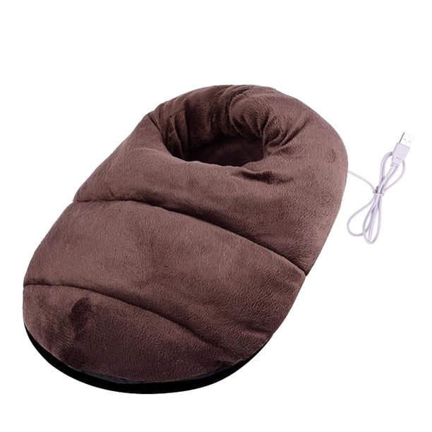 Yuarrent Calentador de pies de invierno, 1 unidad, tipo de enchufe calefactable, calentador eléctrico de pies, cojín térmico, zapatos para pies, Suministros térmicos Café Yuarrent HA001076-02
