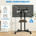 thumbnail image 2 of TAVR Furniture Rolling TV Stand with Wheels & Power Outlet for 32-70 inch TVs up to 88lbs,  Height Adjustable for Outdoor, Home, Office, 2 of 11