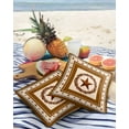 thumbnail image 3 of Pack of 2 Outdoor Pillow Covers, Texas Star Brown Wheat Ears Waterproof Square Throw Pillowcase Cushion Decorative Pillow Covers for Couch Patio Tent, 26x26 in, 3 of 6