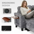 thumbnail image 5 of 118" U Shaped Sectional Couches,4 Seat Modular Sofa with 2 Ottoman and Foldable Side Table for Living Room, Grey, 5 of 7