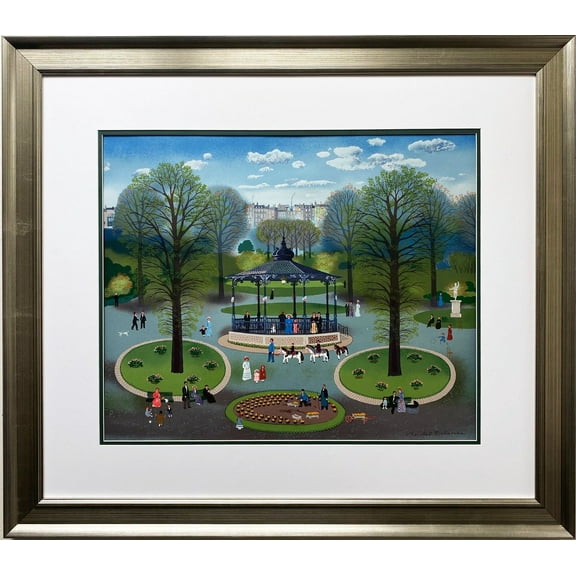 Michel Delacroix "LE KIOSQUE" Newly Custom Framed Lithograph ART Print Paris Generic