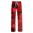 thumbnail image 4 of JULMCOMO Halloween Pajamas Pants for Women Pumpkin Blood Print Drawstring Elastic Waisted Casual Pjs Funny Print Loose Fit Comfy Sleepwear Lounge Pants Wine XL, 4 of 5