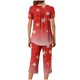 thumbnail image 5 of Puntoco Conjuntos de pijama cómodos para mujer, conjunto de pijama con top de manga corta con botones y cuello redondo con estampado navideño y pantalón con bolsillos y cintura elástica, 5 of 5