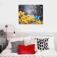 thumbnail image 4 of PIKWEEK  Black White Yellow Flowers Canvas Wall Art Blue Butterfly Modern Artwork Giclee Prints for Bathroom Bedroom Living Room Home Office Gift, 4 of 4