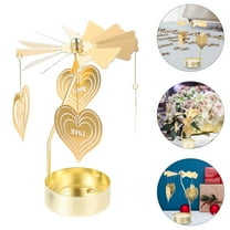 IBASETOY Christmas Party Decorations Festive Candle Holder Golden 1Pack