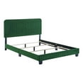 thumbnail image 1 of Pemberly Row Channel Tufted Performance Velvet Full Bed in Emerald Green, 1 of 8