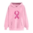 thumbnail image 3 of Uootdi Plus Size Breast Cancer Awareness Pink Ribbon Hoodies for Gift Women Fall Fashion Drawstring Long Sleeve Sweatshirt Casu al Y2k, 3 of 4