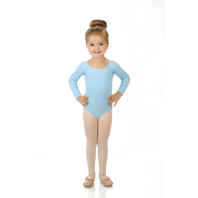 Elowel Justaucorps à Manches Longues pour Filles Team Basics Bleu Clair Taille 2-4