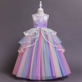 thumbnail image 3 of Vestido de princesa de hilo abullonado con malla de unicornio y arcoíris para niñas de estilo europeo y americano, 3 of 6