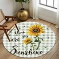 thumbnail image 3 of Round Rugs 6 Ft, Sunflowers Farmhouse Non Slip Area Rugs for Kitchen Bedroom Entryway, Sage Green Plaid Pastoral Rustic Washable Carpet Runner Rug Floor Mats for Bedroom Home Decor, 3 of 9