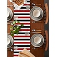 thumbnail image 2 of ERUNPONLY Red Black Stripe Table Runner - 70 Inch Long Farmhouse Watercolor Modern Geometric Cotton and Linen Blended Dress Scarves Farmhouse Table Runner for Kitchen Dining, Coffee Table, 13"x70", 2 of 8