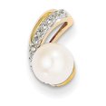 thumbnail image 1 of 14K Yellow Gold Diamond and 6-7mm Round FW Cultured Pearl Pendant, 1 of 2