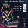 thumbnail image 4 of HOFFREE Gaming Chair with Speakers ANG Lights Massage Computer Gaming Chair with Footrest High Back Video Game Chair for Girls Pink and Black, 4 of 7
