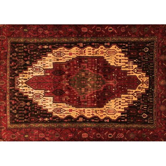 Ahgly Company Indoor Rectangle Persian Orange Traditional Area Rugs, 5' x 7'
