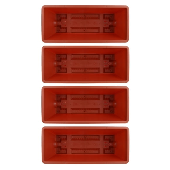 LOLIPPYY 4 Sets of Resin Flower Planter Red Garden Containers for Gardeners Indoor