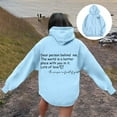 thumbnail image 2 of WENWU Womens Hoodie Long Sleeve Hoodie Womens Pullover Sweatshirts Cozy Sweatshirts for Women Light Blue Clothes Cute Winter Outfits for Women Teens Clothes, 2 of 7