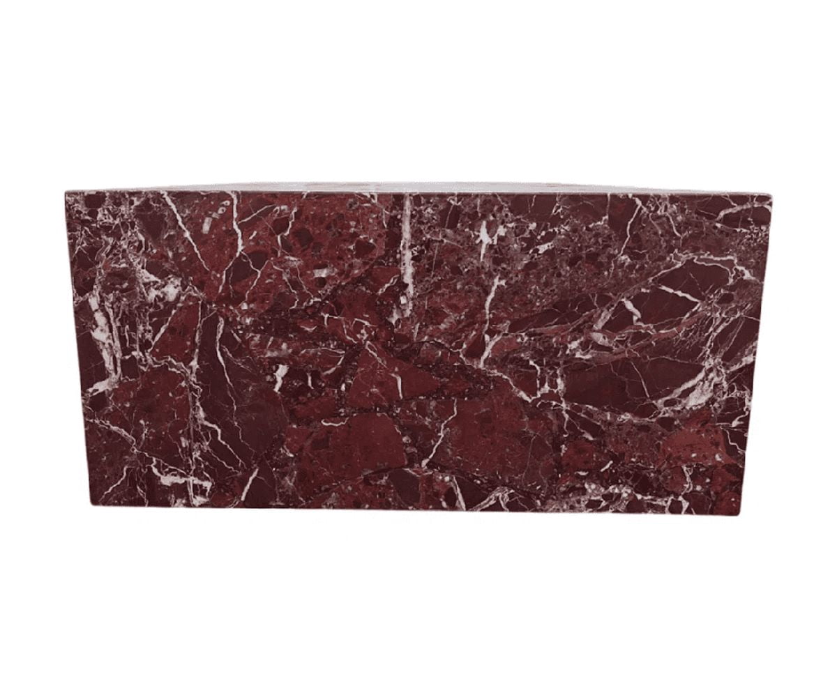 Genuine Marble Block Coffee Table - Rosso Levanto Marble