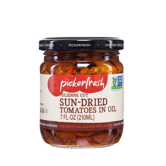 Pack of 6, Pickerfresh Sun Dried Tomato in oil with Herbs, 7 fl oz