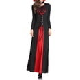 thumbnail image 4 of Lucakuins Disfraz de Halloween para mujer, disfraz de vampiro, vestidos de manga larga con cuello en contraste, conjunto para trajes de fiesta de Cosplay Lucakuins  moda, 4 of 9