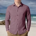 thumbnail image 2 of Kids Linen Button Down Shirts, Solid Long Sleeve Casual Tops for Spring & Summer, 3-14Y, 2 of 5