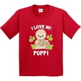 thumbnail image 3 of Inktastic Cute Sloth I Love My Poppi with Green Leaves Youth T-Shirt, 3 of 5