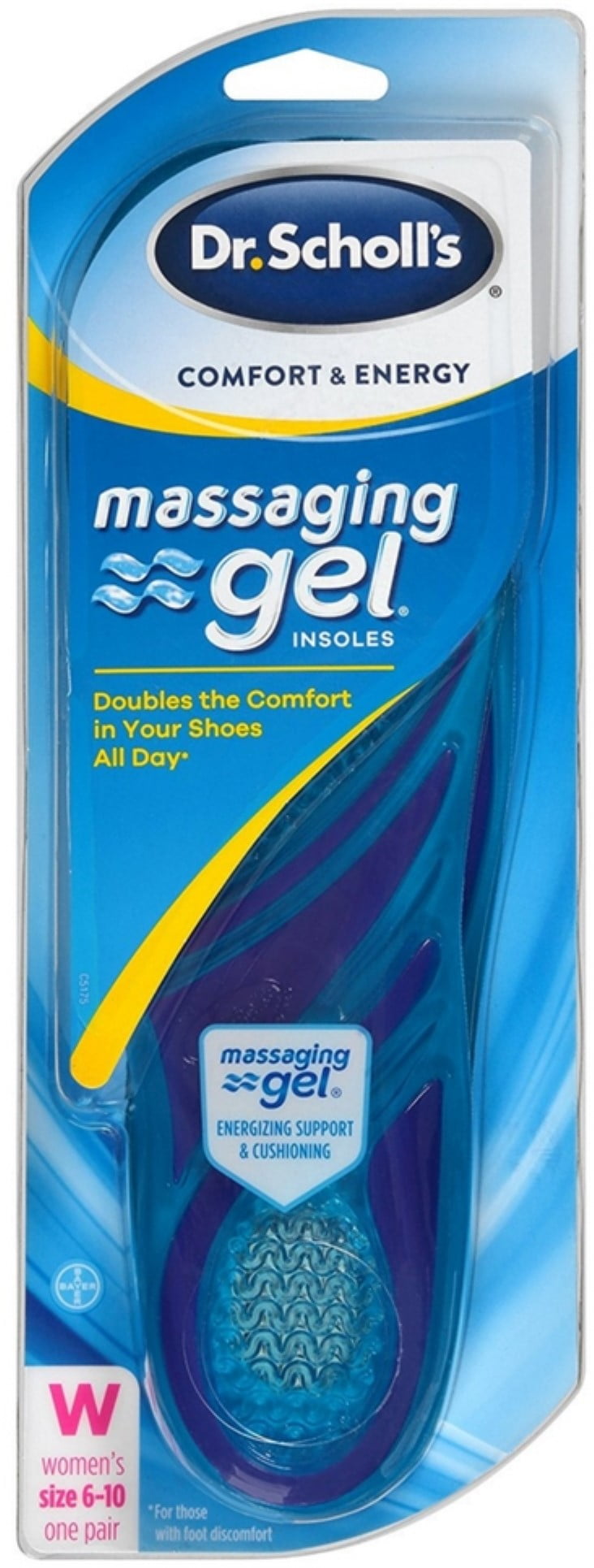 Zeestraat pols Schande 2 Pack - Dr. Scholl's Athletic Series Sport Massaging Gel Insoles for Men 1  ea - Walmart.com