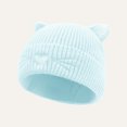 thumbnail image 6 of Baby Knit Beanie Cat Ear, Toddler Newborn Winter Warm Cute Ears Love Heart Embroidered Infants Cap, Sky Blue 6-36 Months, 6 of 8