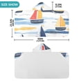 thumbnail image 4 of Yayeee Kids Hooded Towels Toddler Soft Absorbent Beach Bathing Wrap 50" x 23.5", Orange Hand Drawn Sailboats, 4 of 5