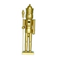 thumbnail image 4 of GOOHOCHY Golden Nutcracker King for Home Decor Reusable Plastic Craft Beautiful Xmas Ornament 7.5 Inches Tall, 4 of 8
