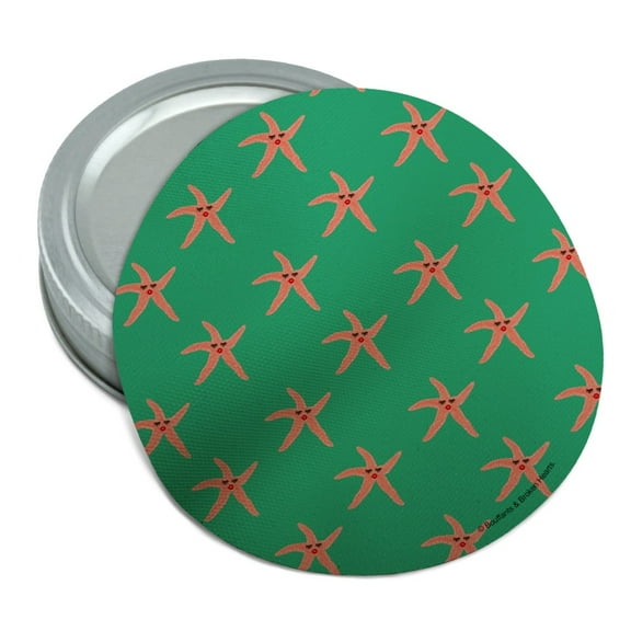 Glam Starfish Tropical Pattern Round Rubber Non-Slip Jar Gripper Lid Opener