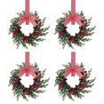 thumbnail image 2 of 4PCS Christmas Wreaths for Front Door, Mini Christmas Wreath for Cabinets, Hanging Small Christmas Wreaths with Red Bows Cedar Branchs Red Berry Clusters for Fireplace Window Wall Decor(10.2In), 2 of 6