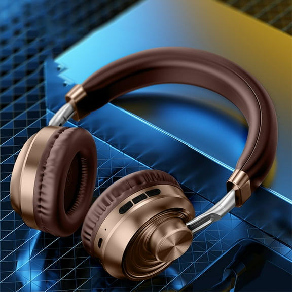 COFEST Metal Headset Intelligent Wireless Noise-cancelling Folding Bluetooth Headphones Music Sports Ultra-long Standby Range Wireless Headphones Gold