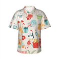 thumbnail image 3 of Camisa hawaiana con estampado 3D navideño para hombre, camisas de playa con plantas para vacaciones de verano, camisa hawaiana de manga corta con botones, camiseta de calidad superior, 3 of 5