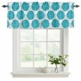 thumbnail image 2 of 2 Pack Valances for Windows, Turquoise Dahlia Window Valances for Living Room/Bedroom/Bathroom, Country Gray Abstract Floral Flowers Light Filtering Kitchen Curtain Valance 60"W x18" L, 2 of 9