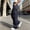 Navy, variant on Women's Casual Straight Leg Cargo Pants with Pockets, Solid Color Trousers for Everyday Wear