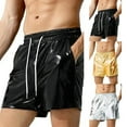thumbnail image 5 of Men Boxers Shorts Shiny Underwear Stretch Short Pants Medium Waist Beach Shorts, 5 of 10