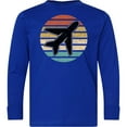 thumbnail image 3 of Inktastic Airplane Pilot Vintage Sunset Long Sleeve Youth T-Shirt, 3 of 5