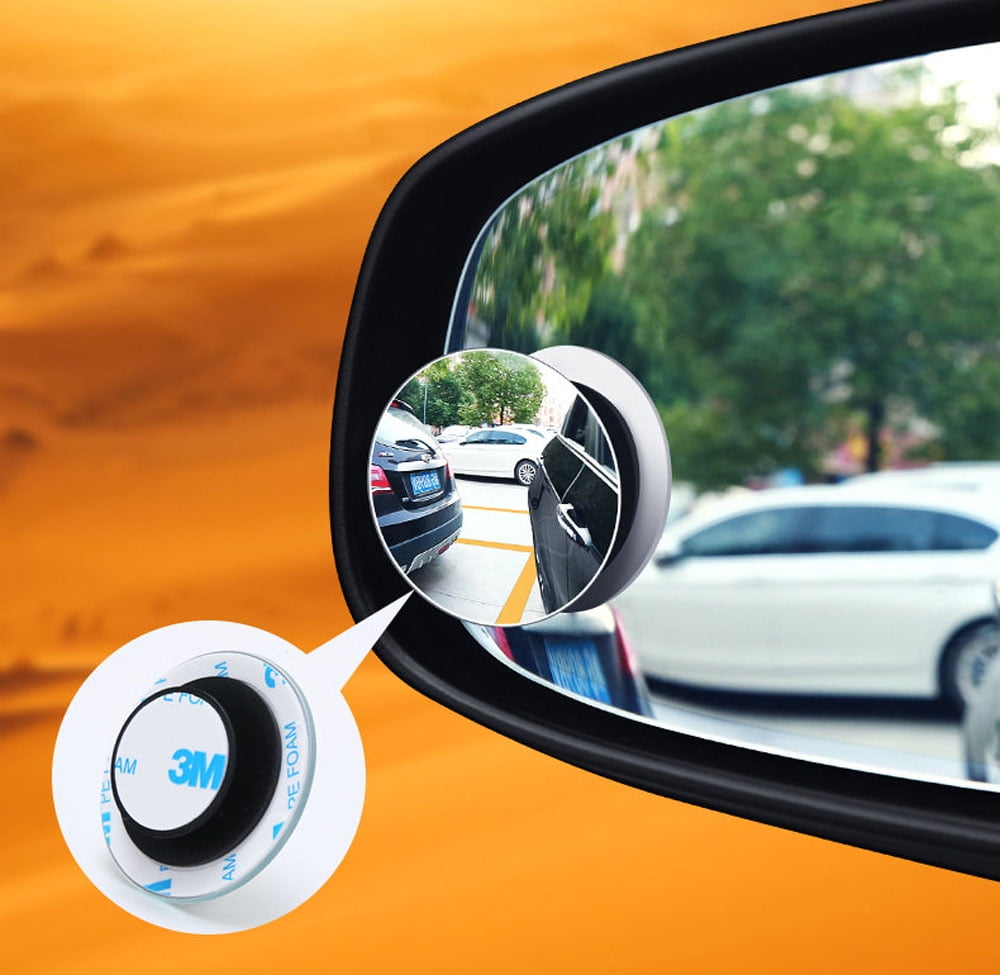 Round Blind Spot Mirror HD Glass Frameless Convex Rear View Mirror Car