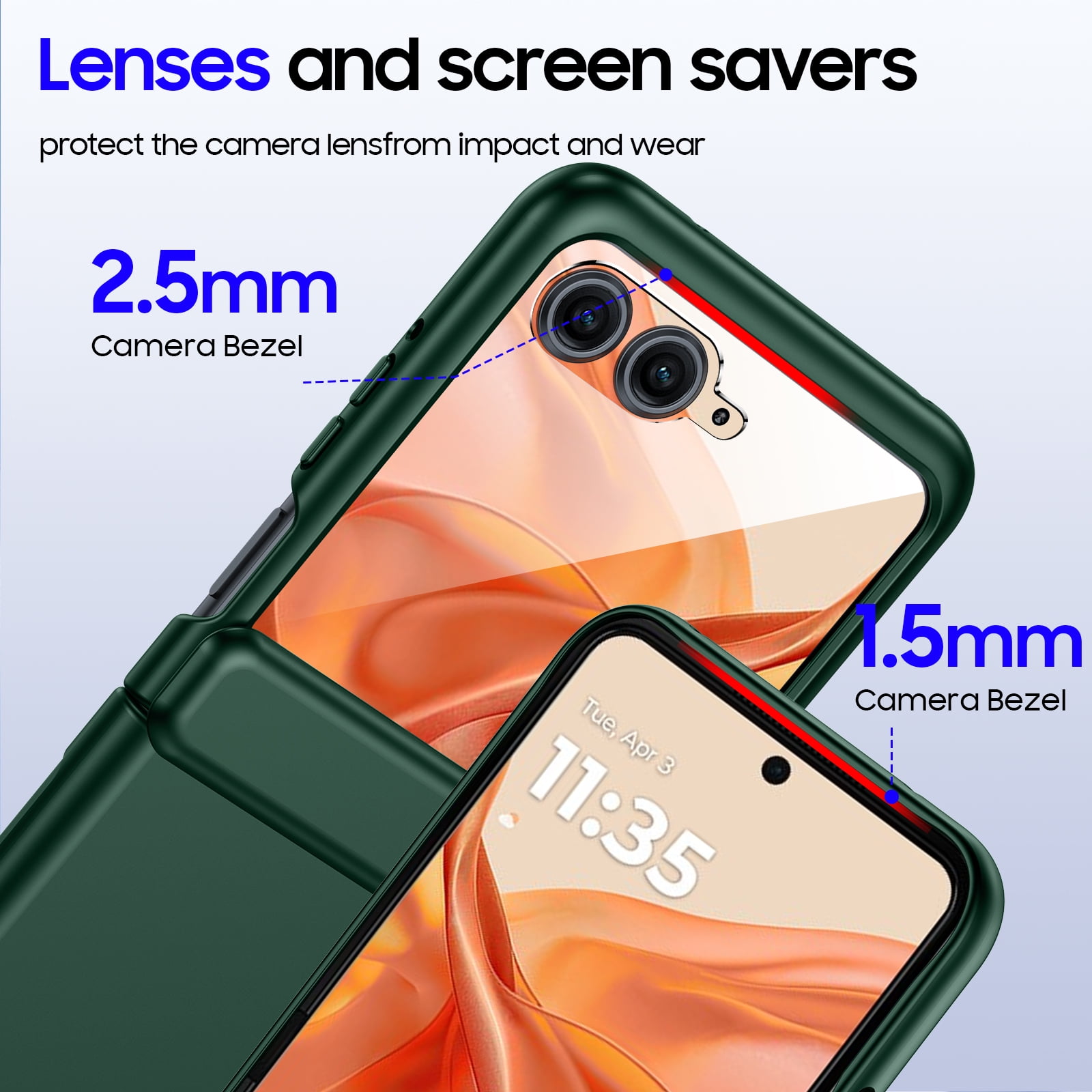 Oupeigar for Motorola Razr 2026/2025/2024 Phone Case With Hinge Protection,Screen Protector,Slim Full-Body Rugged Anti-Scratch Shockproof Case-Green