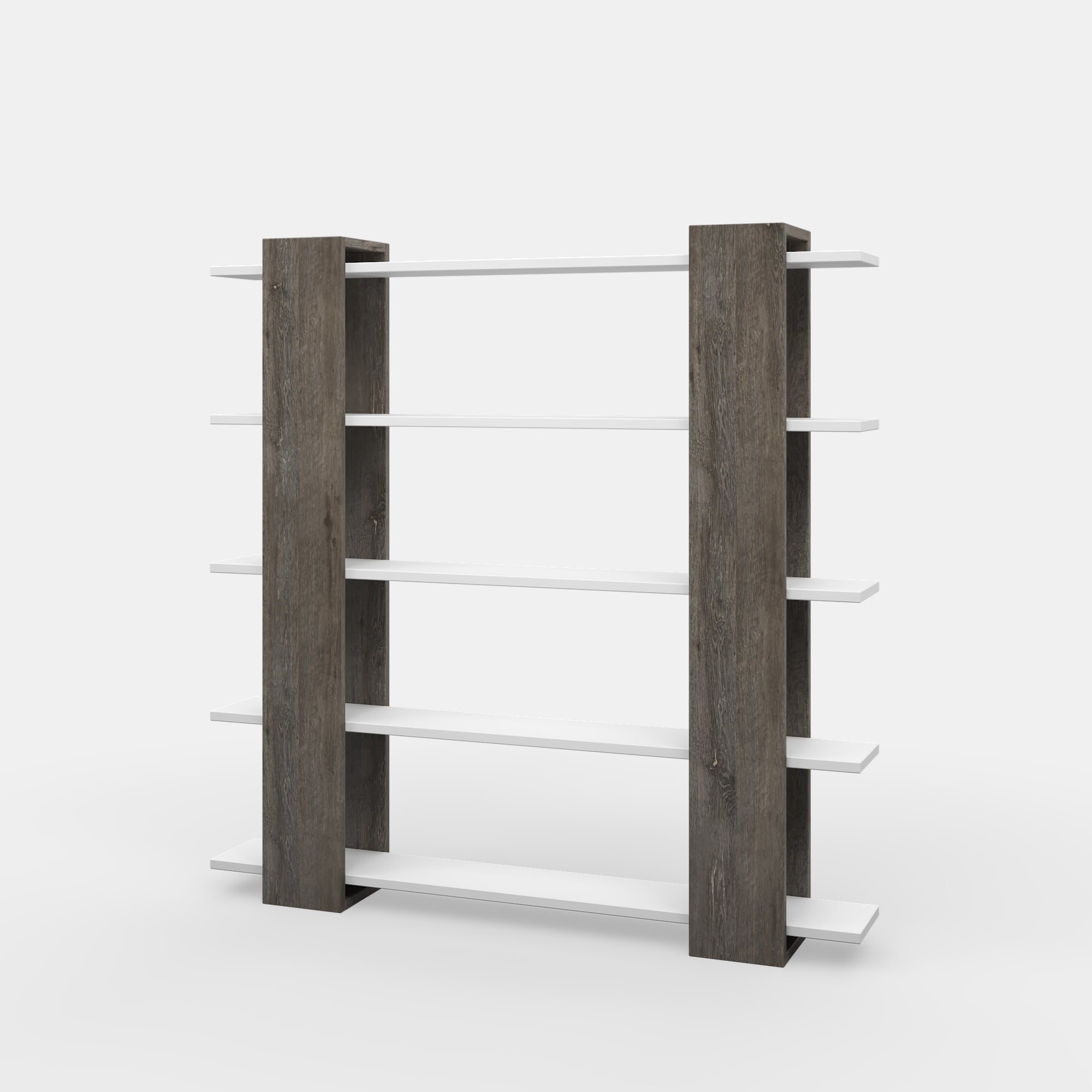 Ada Home Decor Sultan Multiple Tier Open Shelf Modern Bookcase, Walnut/White
