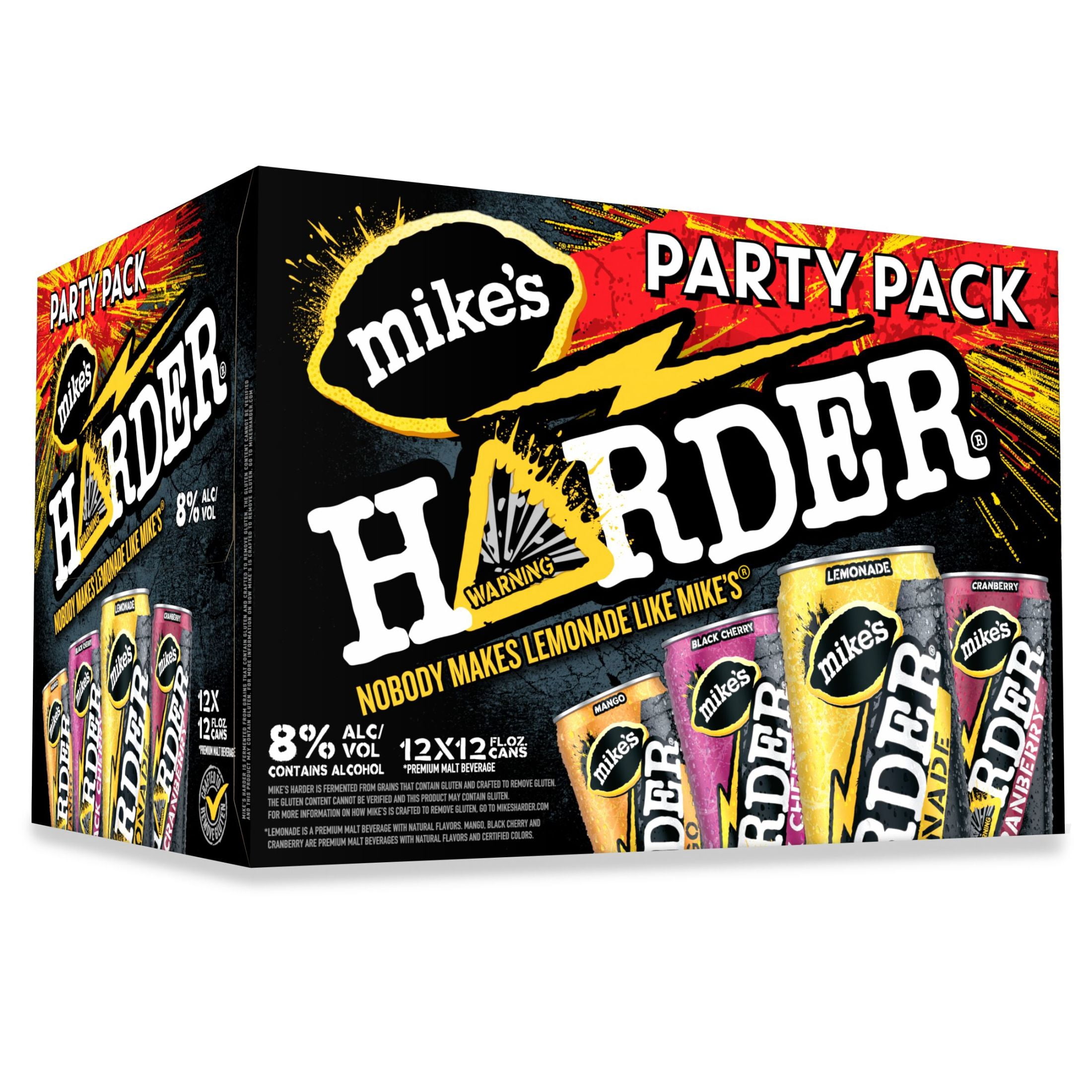 Mike's Harder Lemonade Party Variety Pack, 12 Pack, 12 fl oz Cans, 8% ABV