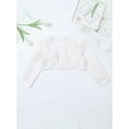 thumbnail image 6 of LiiYii Kids Girls Long Sleeve 3D Flower Bolero Shrug Cropped Cardigan Jacket for Wedding Birthday Party Dress White 12, 6 of 9