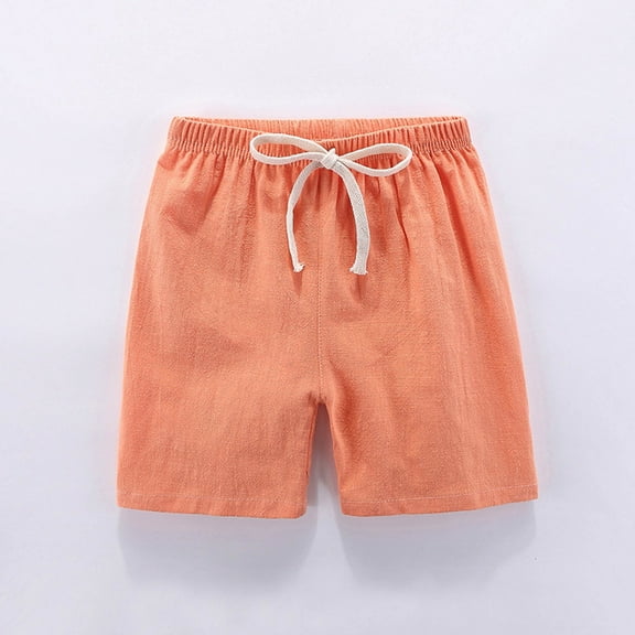 Herrnalise Toddler Sport Shorts Baby Boys and Girls Pull on Cargo Yoga Shorts Baby Linen Pull-On Shorts Solid Shorts