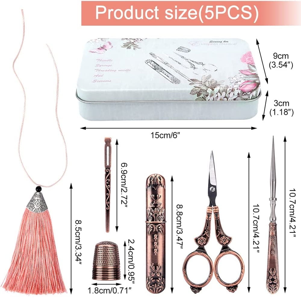 MesaSe Embroidery Scissors Kit, Sewing Scissors, Complete Sewing Tools with Embroidery Scissors Antique